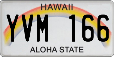 HI license plate YVM166