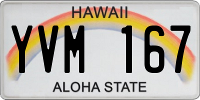 HI license plate YVM167