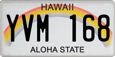 HI license plate YVM168