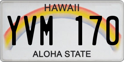 HI license plate YVM170