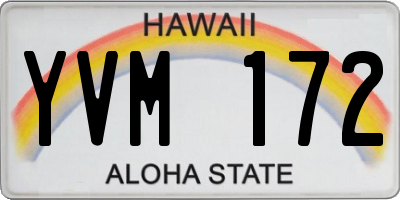 HI license plate YVM172