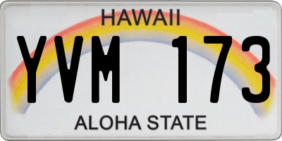 HI license plate YVM173