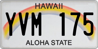 HI license plate YVM175