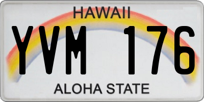 HI license plate YVM176