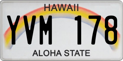 HI license plate YVM178