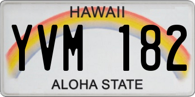 HI license plate YVM182