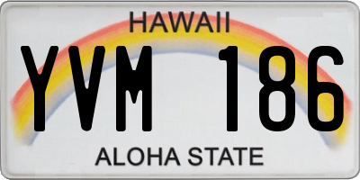 HI license plate YVM186