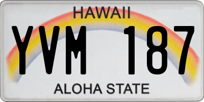 HI license plate YVM187