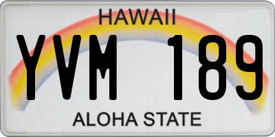 HI license plate YVM189
