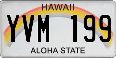 HI license plate YVM199