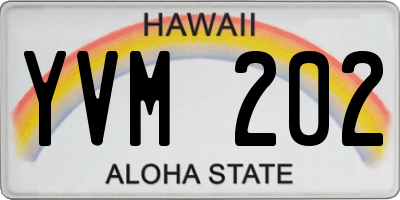 HI license plate YVM202