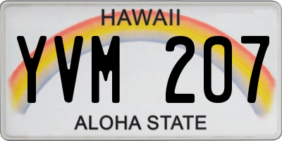 HI license plate YVM207