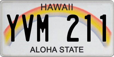 HI license plate YVM211