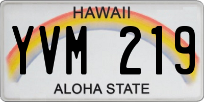 HI license plate YVM219