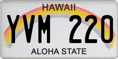 HI license plate YVM220