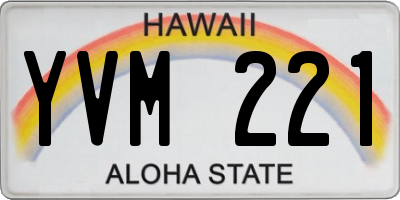 HI license plate YVM221
