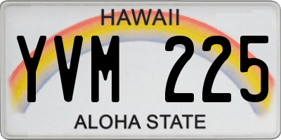 HI license plate YVM225