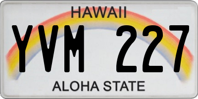 HI license plate YVM227