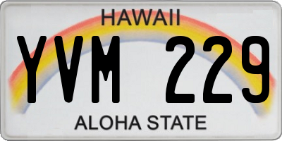 HI license plate YVM229