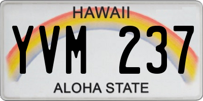 HI license plate YVM237