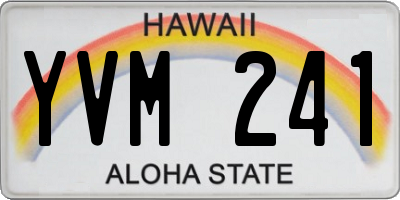 HI license plate YVM241