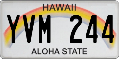 HI license plate YVM244