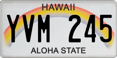 HI license plate YVM245