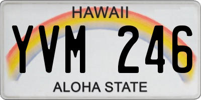 HI license plate YVM246