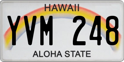 HI license plate YVM248