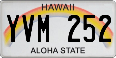 HI license plate YVM252