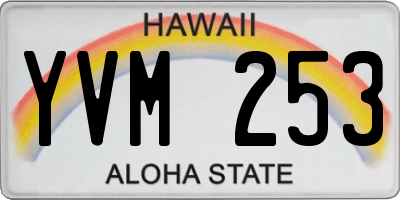 HI license plate YVM253