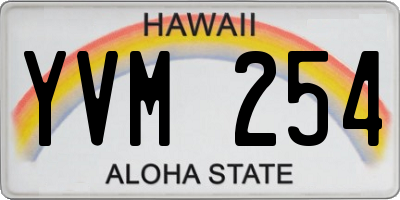 HI license plate YVM254