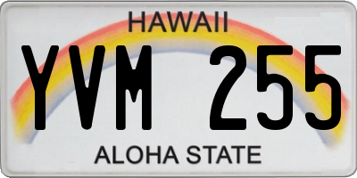 HI license plate YVM255