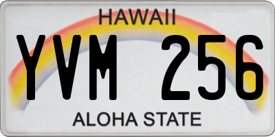 HI license plate YVM256