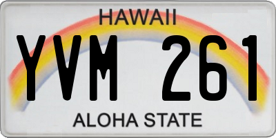 HI license plate YVM261