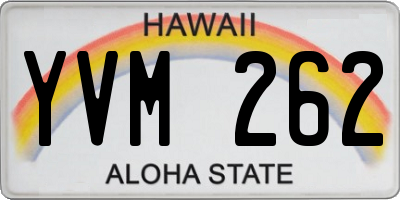 HI license plate YVM262