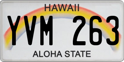 HI license plate YVM263