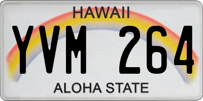 HI license plate YVM264