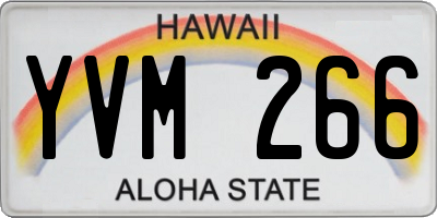 HI license plate YVM266