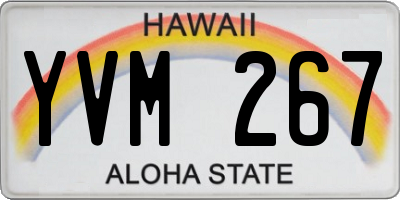 HI license plate YVM267