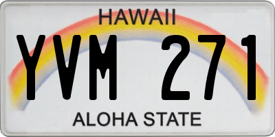 HI license plate YVM271