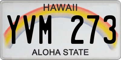 HI license plate YVM273