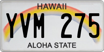 HI license plate YVM275