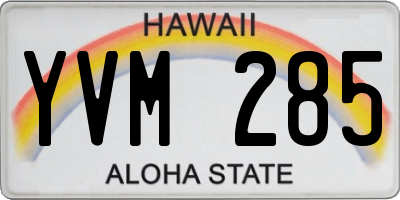 HI license plate YVM285