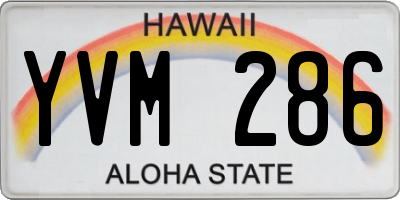 HI license plate YVM286