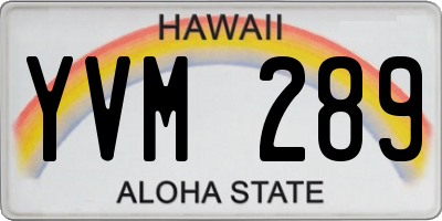 HI license plate YVM289