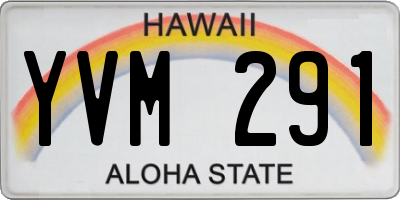 HI license plate YVM291