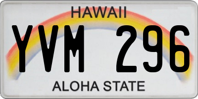 HI license plate YVM296