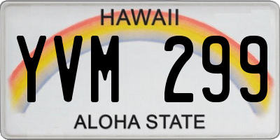 HI license plate YVM299
