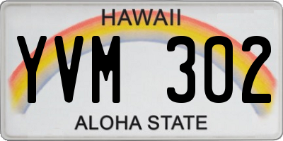 HI license plate YVM302